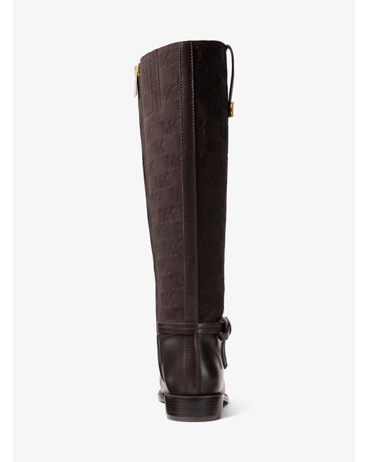 MICHAEL Michael Kors Brown Mk Beverly Quited Suede And Leather Riding Boot
