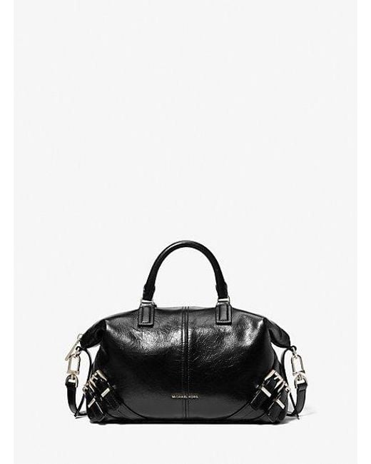 Mkbolso Satchel Darrington Pequeño De Piel Cuarteada Michael Kors de color Black