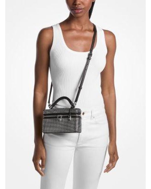 Michael Kors Black Jana Extra-Small Embellished Suede Convertible Crossbody Bag