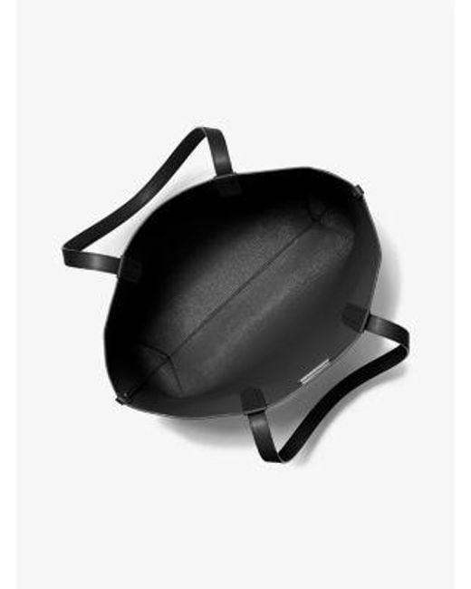 Michael Kors Black Mk Eliza Extra-Large Pebbled Leather Reversible Tote Bag