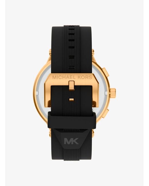 Michael Kors Black Oversized Billie-Tone And Silicone Watch for men