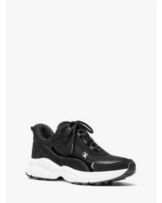 Michael Kors White Katrina Suede And Mesh Trainer