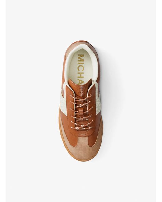 MICHAEL Michael Kors Brown Mk Jovie Leather And Signature Logo Trainers