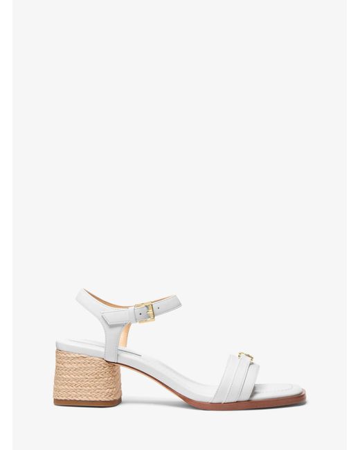 MICHAEL Michael Kors White Mk Mandy Leather Sandal