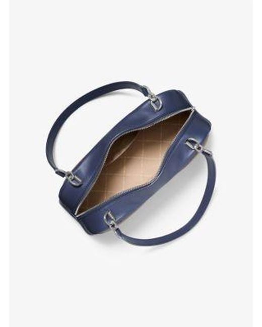 Michael Kors Blue Cecily Medium Signature Logo Shoulder Bag