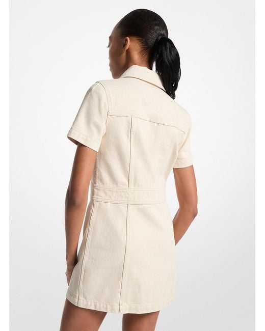 MICHAEL Michael Kors Mk Denim Mini Dress in White Lyst UK