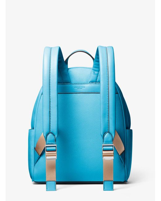 Michael Kors Blue Bex Medium Pebbled Leather Backpack