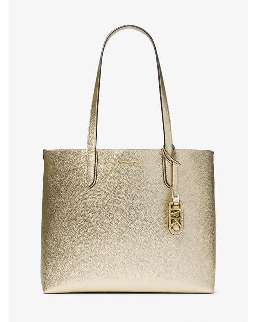 MICHAEL Michael Kors Natural Eliza Extra-large Metallic Pebbled Leather Reversible Tote Bag