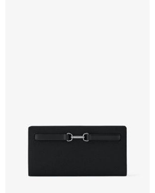 Michael Kors Black Carson Large Pebbled Leather Wallet
