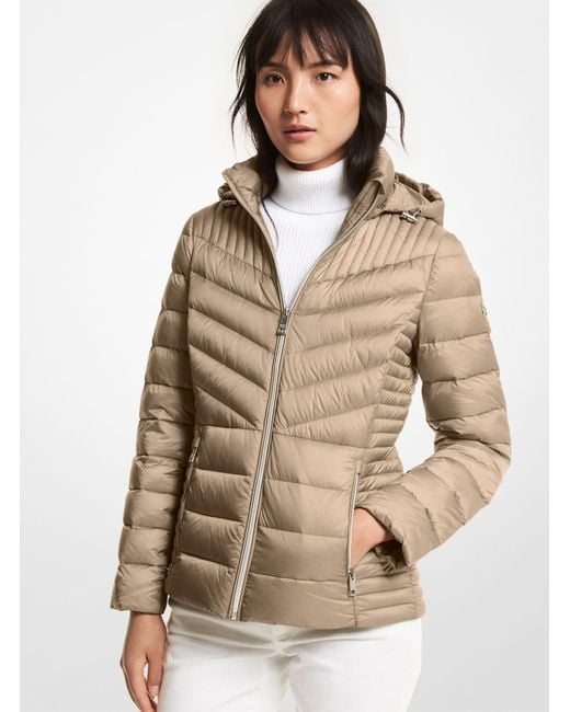Michael Kors Quilted Nylon Packable Puffer Jacket in Natural | Lyst  Australia