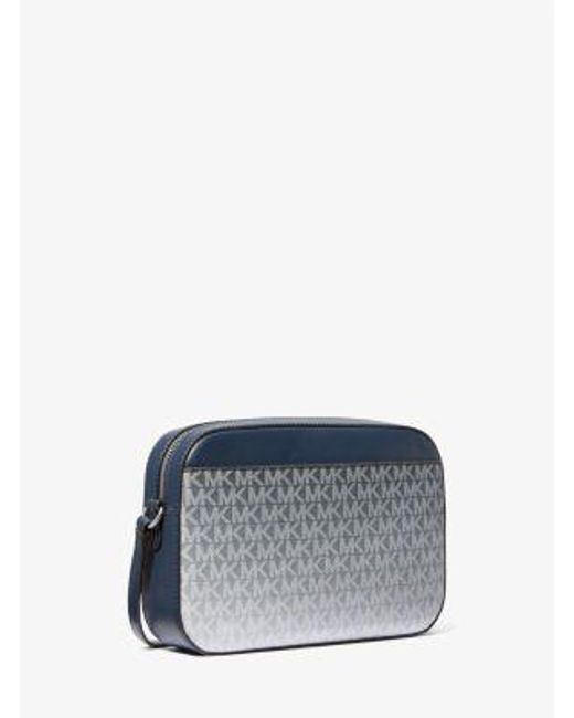 Michael Kors Blue Jet Set Large Ombré Signature Logo Crossbody Body