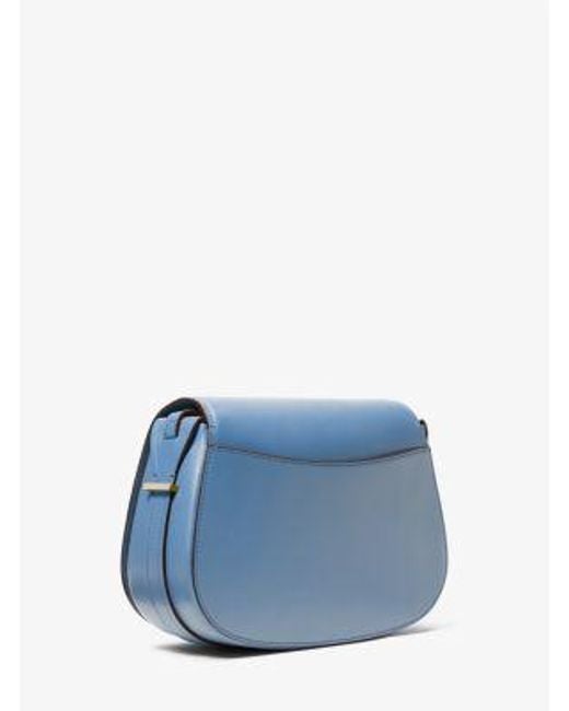 Michael Kors Blue Lydia Medium Leather Crossbody Bag