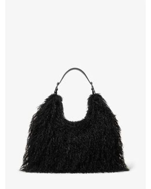 MICHAEL Michael Kors Black Mk Nolita Large Faux Shearling Shoulder Bag