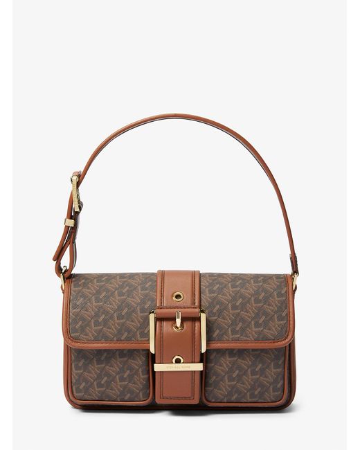 Borsa a spalla Colby media con logo Empire di MICHAEL Michael Kors in Brown