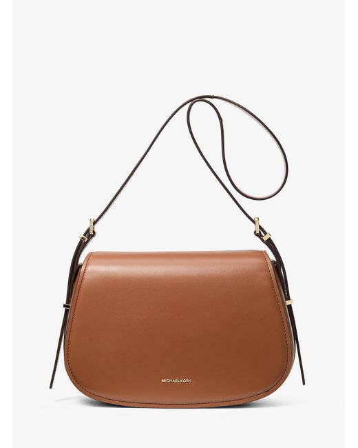 Michael Kors Brown Mk Lydia Medium Leather Crossbody Bag