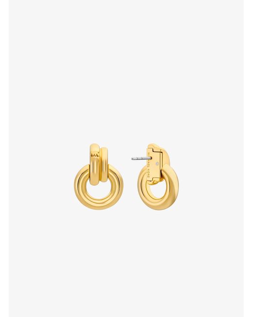 Michael Kors Metallic Interlocking Hoop Earrings