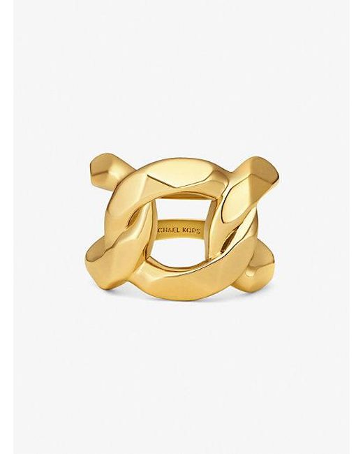 Michael Kors Metallic Mk Precious Metal-Plated Brass Curb-Link Ring