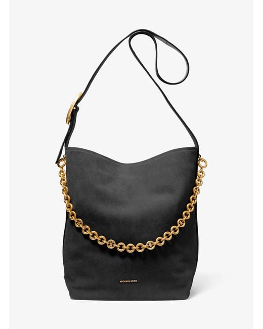 Michael Kors Black Nolita Large Suede Bucket Tote Bag