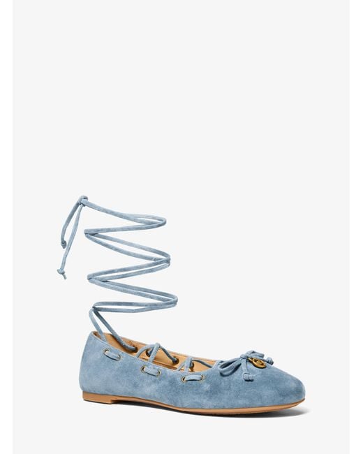MICHAEL Michael Kors Blue Mk Shae Flex Suede Ballet Flat