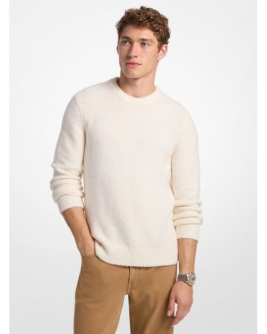 Michael Kors White Cozy Luxe Crewneck Sweater for men