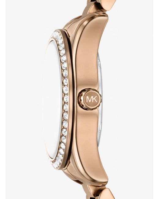 Michael Kors Metallic Mk Mini Lexington Pavé Brushed-Tone Watch