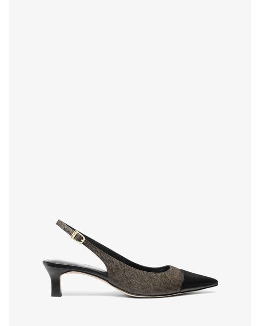 MICHAEL Michael Kors White Mk Amara Signature Logo Slingback Pump