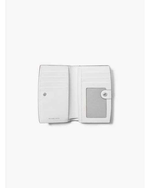 MICHAEL Michael Kors White Mk Bryant Medium Pebbled Leather Wallet