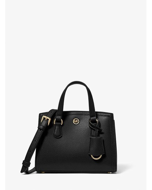 MICHAEL Michael Kors Black Mk Chantal Extra-Small Pebbled Leather Messenger Bag