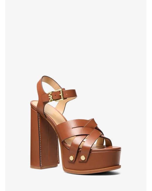Mk Sandale Nora En Cuir À Semelle Compensée MICHAEL Michael Kors en coloris Brown