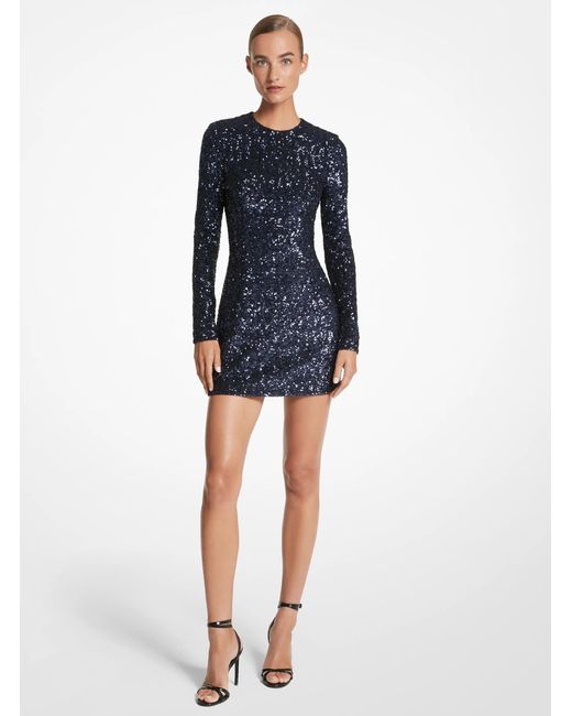 michael kors blue sequin dress Michael Kors Collection