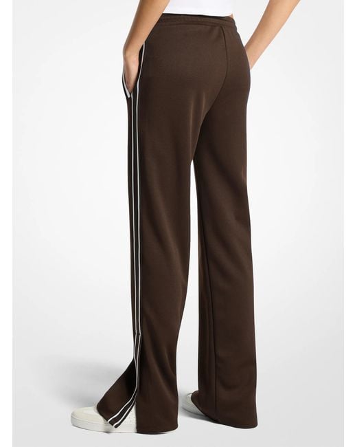 MICHAEL Michael Kors White Mk Piqué Contrast Track Trousers