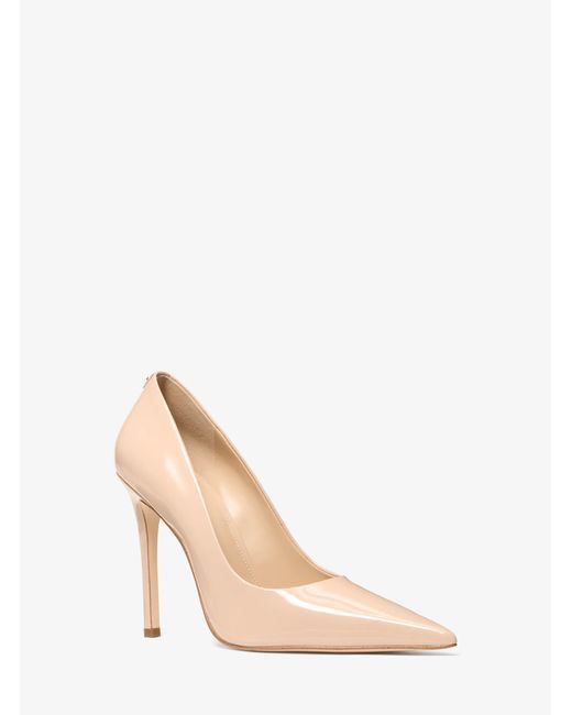 Michael Kors Natural Mk Elyse Patent Leather Pump