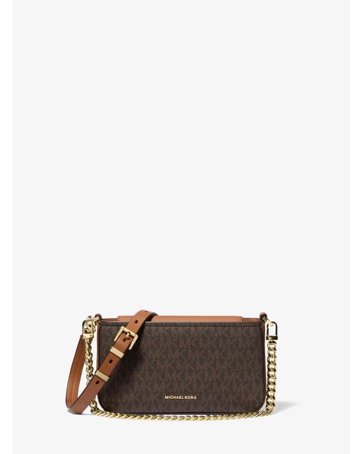 Michael Kors Brown Bryant Small Signature Logo Convertible Pochette