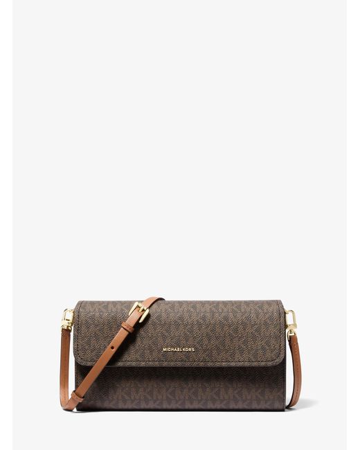 MICHAEL Michael Kors Brown Mk Jet Set Small Signature Logo Smartphone Crossbody Bag