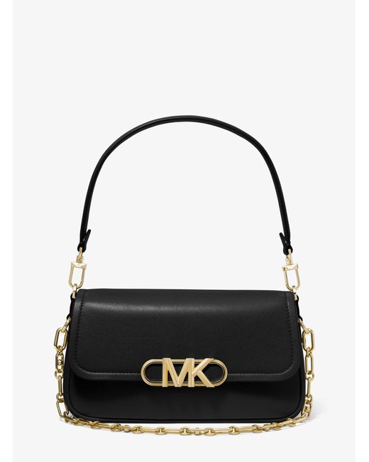 Michael Kors Parker Medium Leather Shoulder Bag in Black Lyst