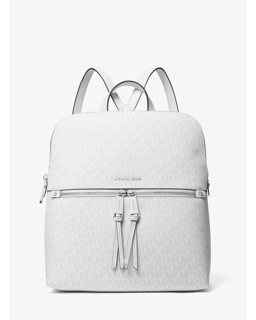 Michael Kors Gray Rhea Medium Logo Slim Backpack
