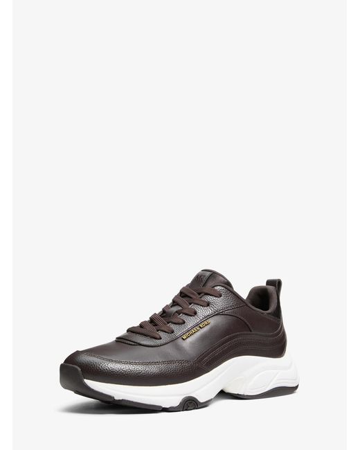 Michael Kors White Mk Hartley Leather Trainer for men
