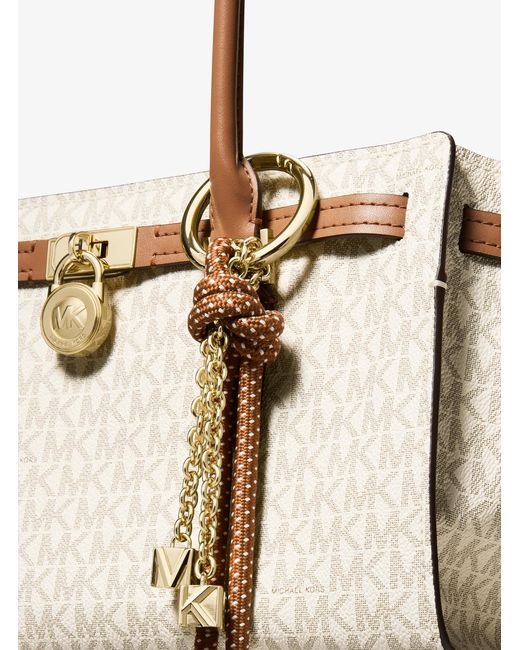 Michael Kors Natural Mk Hamilton Moderne Small Signature Logo Satchel