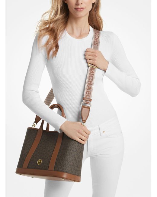 Bolso satchel Luisa mediano con logotipo Michael Kors de color Brown