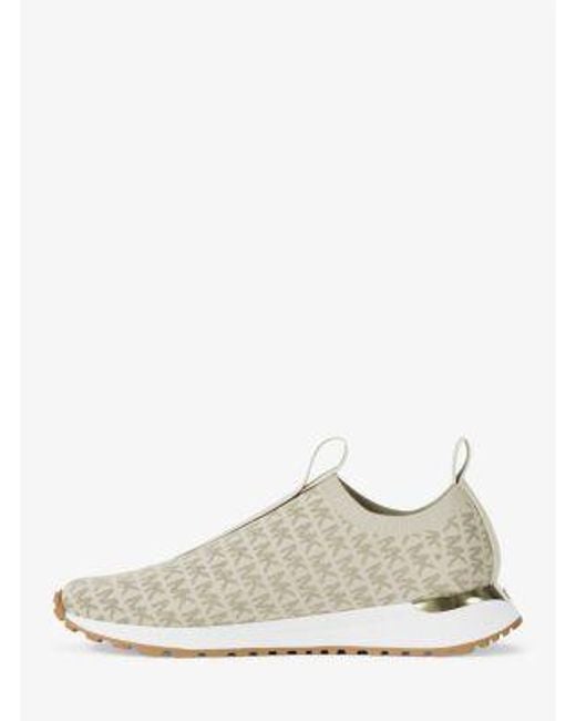 Michael Kors White Bodie Metallic Logo Knit Slip-On Sneaker