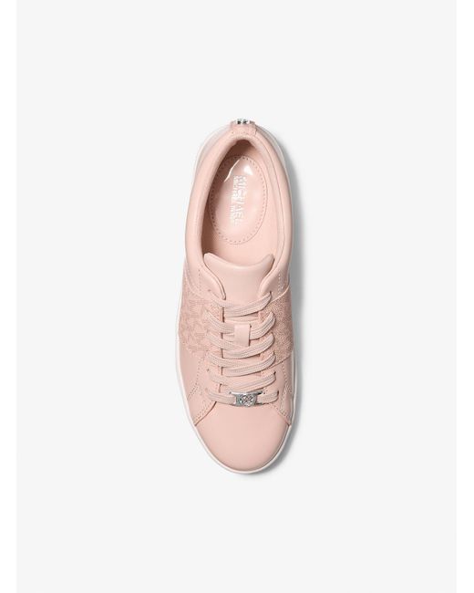 Mk Sneaker Keaton Con Righe E Stampa Logo di MICHAEL Michael Kors in Pink