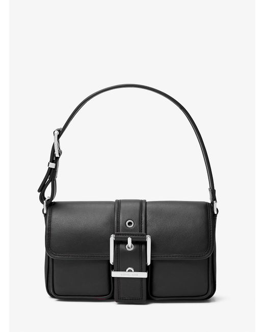 MICHAEL Michael Kors Black Mk Colby Medium Leather Shoulder Bag