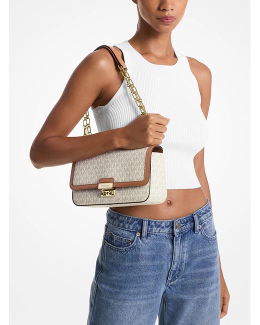 MICHAEL Michael Kors Natural Tribeca Large Convertible Chain Shoulder Bag