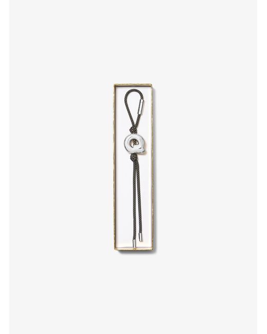 MICHAEL Michael Kors White Mk Initial-Tone And Speckled Cord Bag Charm