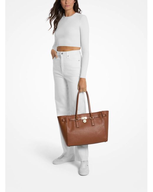 MICHAEL Michael Kors Brown Mk Hamilton Moderne Large Leather Tote Bag
