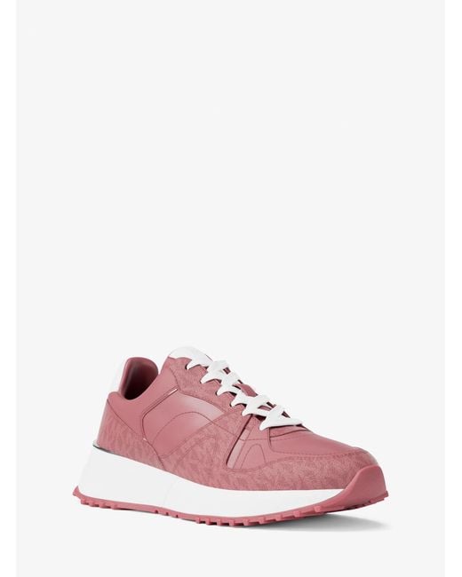MICHAEL Michael Kors Pink Mk Jaime Mixed-Media Trainer