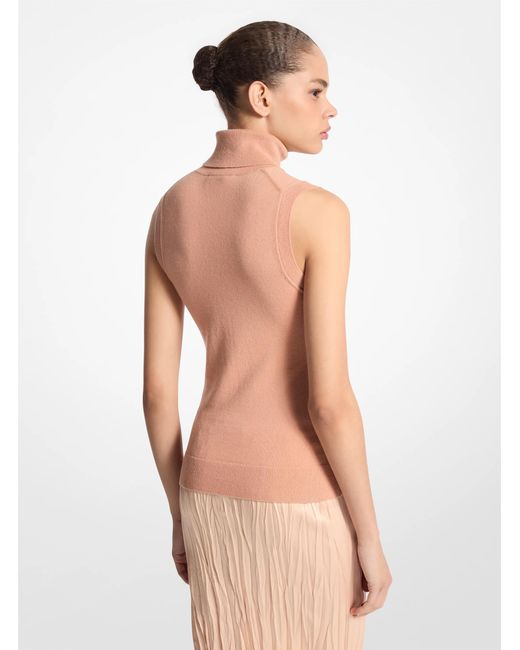 Michael Kors White Cashmere Turtleneck Tank