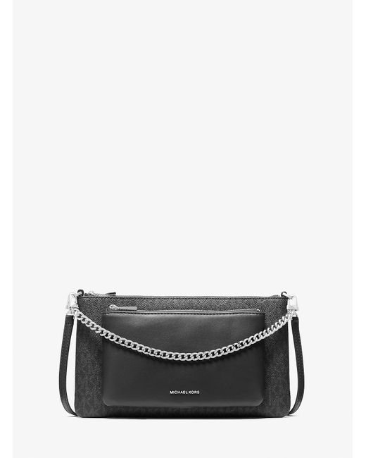 Mk Sac À Bandoulière Convertible Jet Set De Taille Moyenne À Logo Signature MICHAEL Michael Kors en coloris Gray
