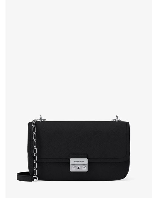 MICHAEL Michael Kors Black Mk Tribeca Large Pebbled Leather Shoulder Bag