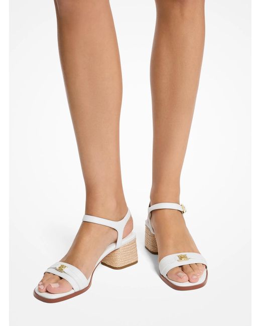 MICHAEL Michael Kors White Mk Mandy Leather Sandal